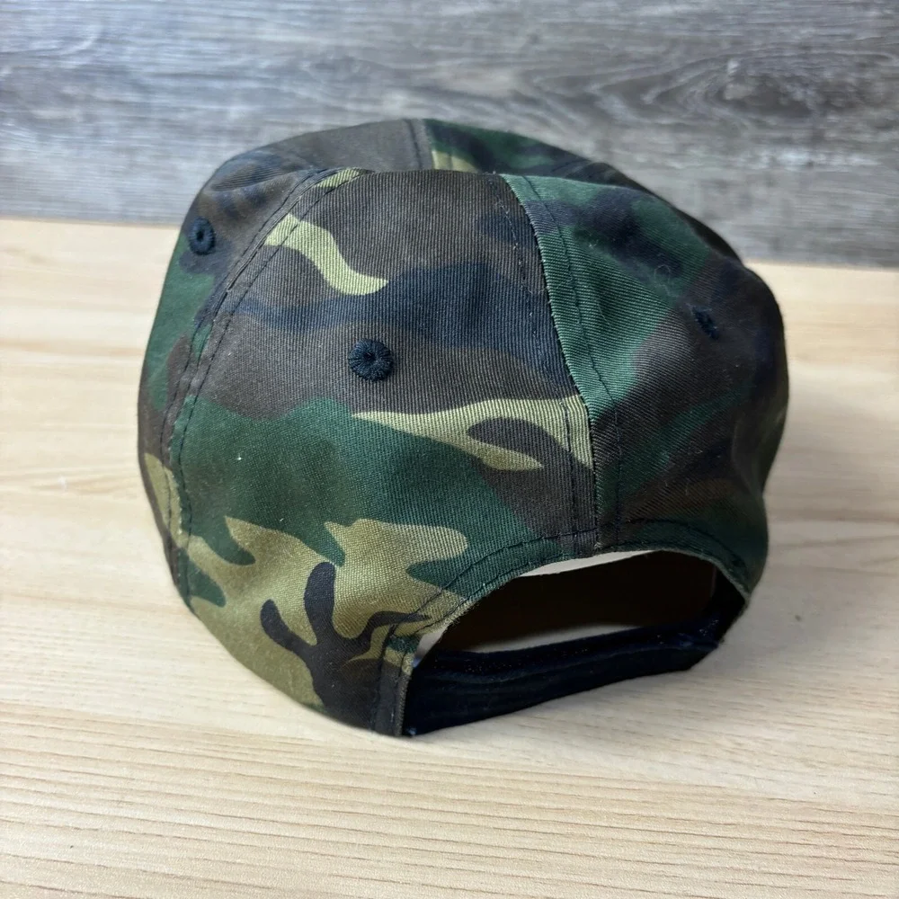 USA Hat Cap Strap Back‎ Red Green Camo Army United States of America Adjustable